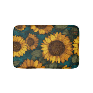 Sonnenblumen Muster – Fröhlicher Floral Style Badrumsmatta