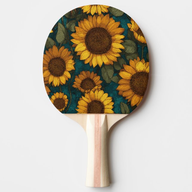 Sonnenblumen Muster – Fröhlicher Floral Style Pingisracket (Framsidan)