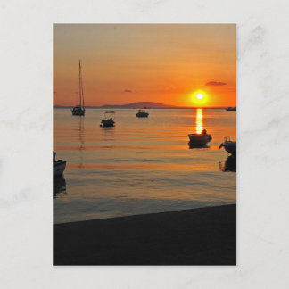Sonnenuntergang am Hafen von Novalja n iKroatien Vykort