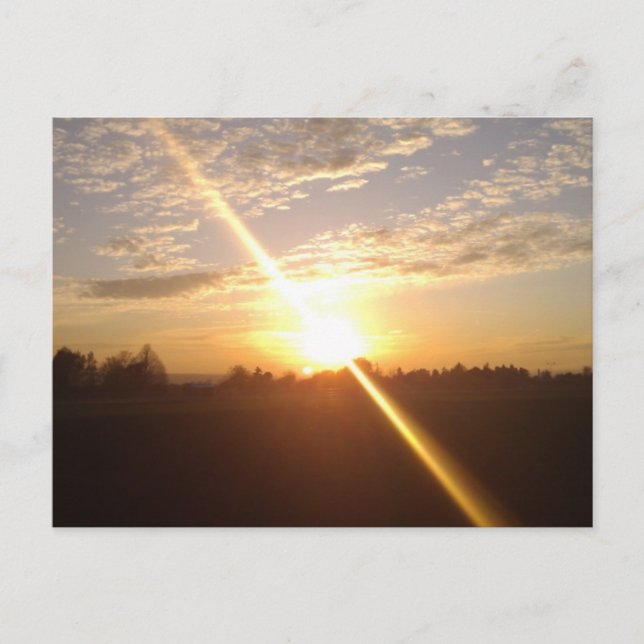 Sonnenuntergang über Wiesbaden und Mainz Vykort (Framsida)