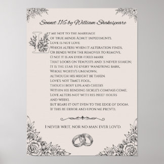 Sonnet 116 från William Shakespeare poster-/väggko Poster