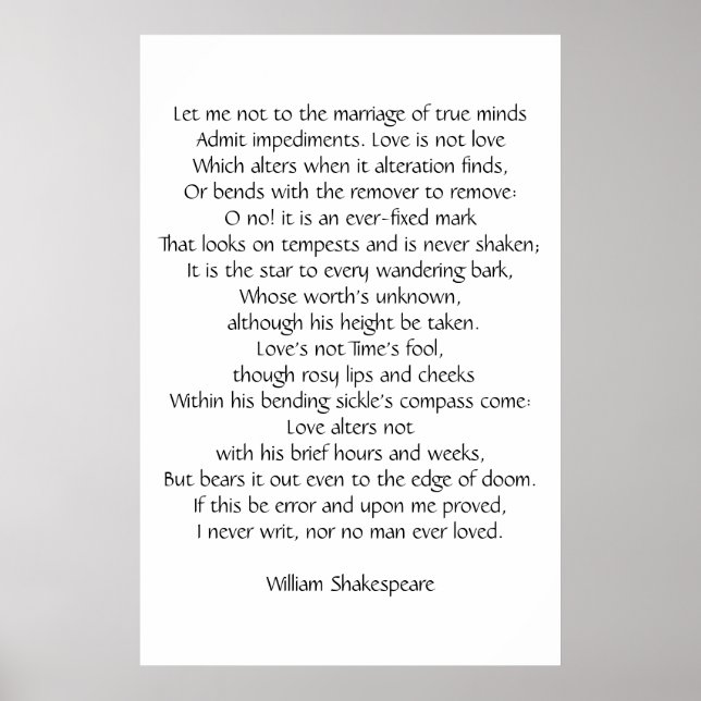 Sonnet 116 poster (Framsidan)