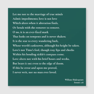 Sonnet 116Låt mig inte gå till giftermål i sanna s