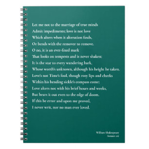 Sonnet 116Låt mig inte gå till giftermål i sanna s Anteckningsbok