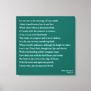 Sonnet 116Låt mig inte gå till giftermål i sanna s Canvastryck