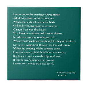 Sonnet 116Låt mig inte gå till sanna hjärnors g Kakelplatta