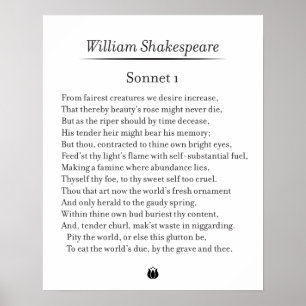 Sonnet 1 av William Shakespeare Poster