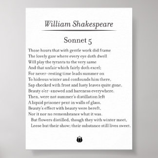 Sonnet 5 av William Shakespeare Poster