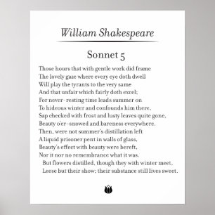 Sonnet 5 av William Shakespeare Poster