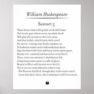 Sonnet 5 av William Shakespeare Poster