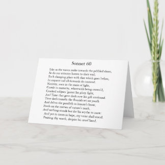 Sonnet 60 - gratulationskort kort