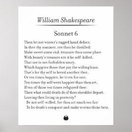 Sonnet 6 av William Shakespeare Poster
