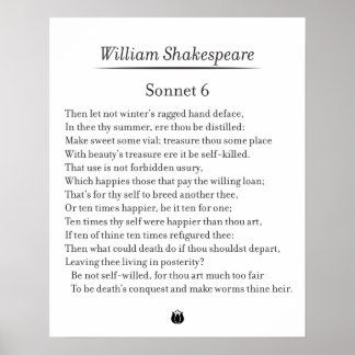Sonnet 6 av William Shakespeare Poster