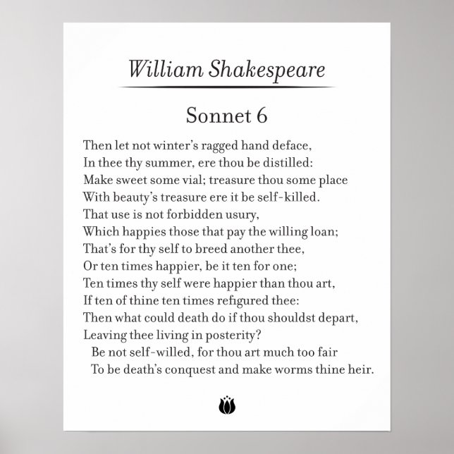 Sonnet 6 av William Shakespeare Poster (Framsidan)