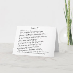 Sonnet 73 - gratulationskort kort