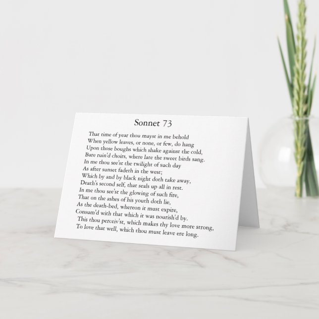 Sonnet 73 - gratulationskort kort (Framsida)