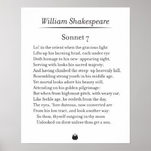 Sonnet 7 av William Shakespeare Poster