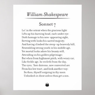 Sonnet 7 av William Shakespeare Poster