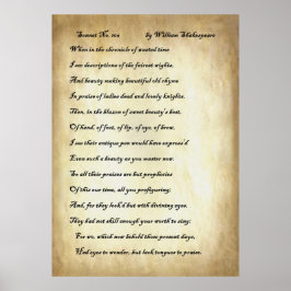 Sonnet nr 106 av William Shakespeare Poster