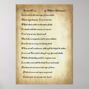 Sonnet nr 116 av William Shakespeare Poster
