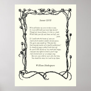 Sonnet nr 17 av William Shakespeare Poster