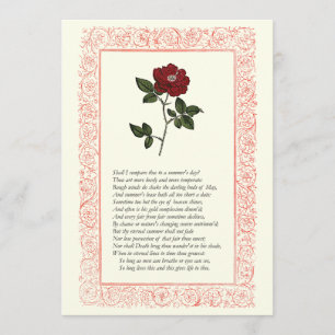 Sonnet nr 18 av William Shakespeare Inbjudningar