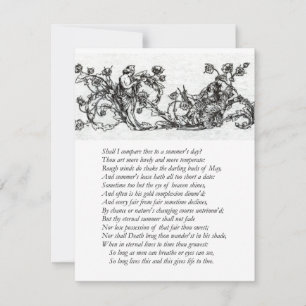 Sonnet nr 18 av William Shakespeare Inbjudningar