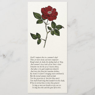 Sonnet nr 18 av William Shakespeare Inbjudningar