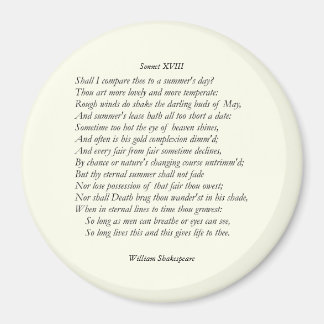Sonnet nr 18 av William Shakespeare Magnet