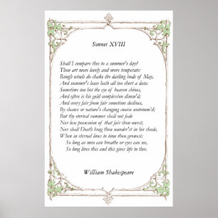 Sonnet nr 18 av William Shakespeare Poster
