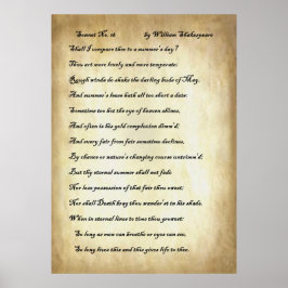 Sonnet nr 18 av William Shakespeare Poster