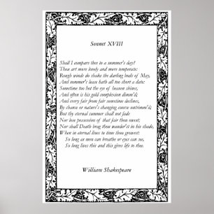Sonnet nr 18 av William Shakespeare Poster
