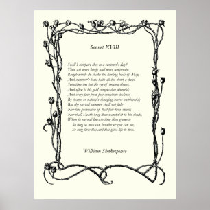 Sonnet nr 18 av William Shakespeare Poster