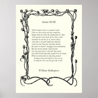 Sonnet nr 18 av William Shakespeare Poster
