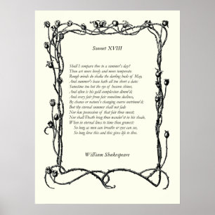 Sonnet nr 18 av William Shakespeare Poster