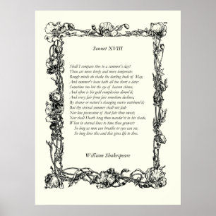 Sonnet nr 18 av William Shakespeare Poster
