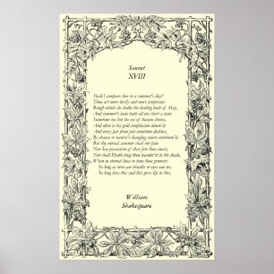 Sonnet nr 18 av William Shakespeare Poster