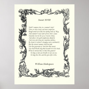 Sonnet nr 18 av William Shakespeare Poster