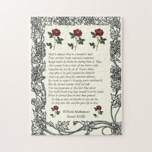 Sonnet nr 18 av William Shakespeare Pussel