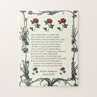 Sonnet nr 18 av William Shakespeare Pussel