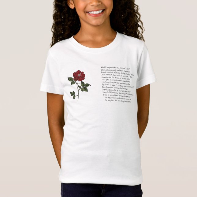 Sonnet nr 18 av William Shakespeare T Shirt (Framsida)