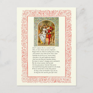 Sonnet nr 18 av William Shakespeare Vykort