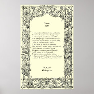 Sonnet nr 20 av William Shakespeare Poster