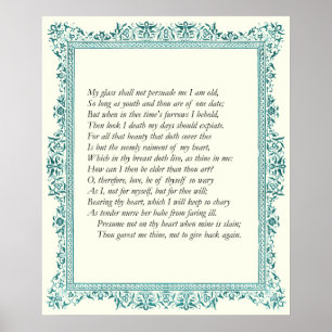 Sonnet nr 22 av William Shakespeare Poster