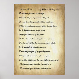 Sonnet nr 23 av William Shakespeare Poster