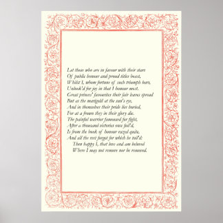 Sonnet nr 25 av William Shakespeare Poster