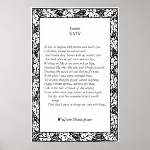 Sonnet nr 29 av William Shakespeare Poster
