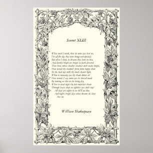 Sonnet nr 43 av William Shakespeare Poster