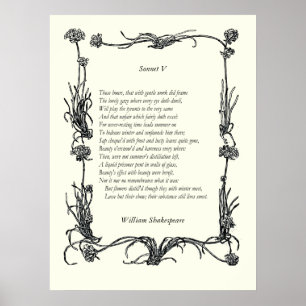 Sonnet nr 5 av William Shakespeare Poster