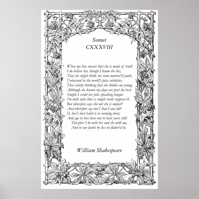 Sonnet Number 138 av William Shakespeare Poster (Framsidan)